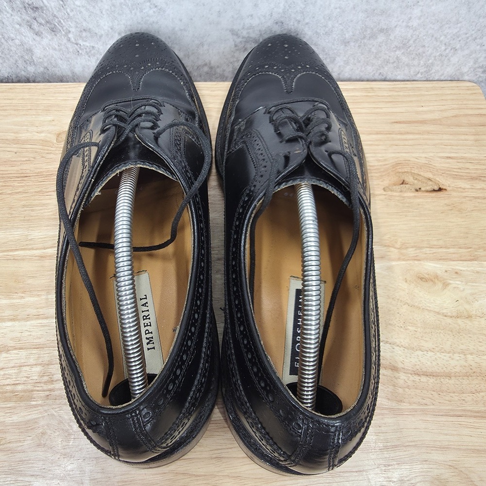 Florsheim Imperial Oxford Shoes Mens 12‎ D Kenmoor Black Leather Longwing Brogue - Picture 8 of 12